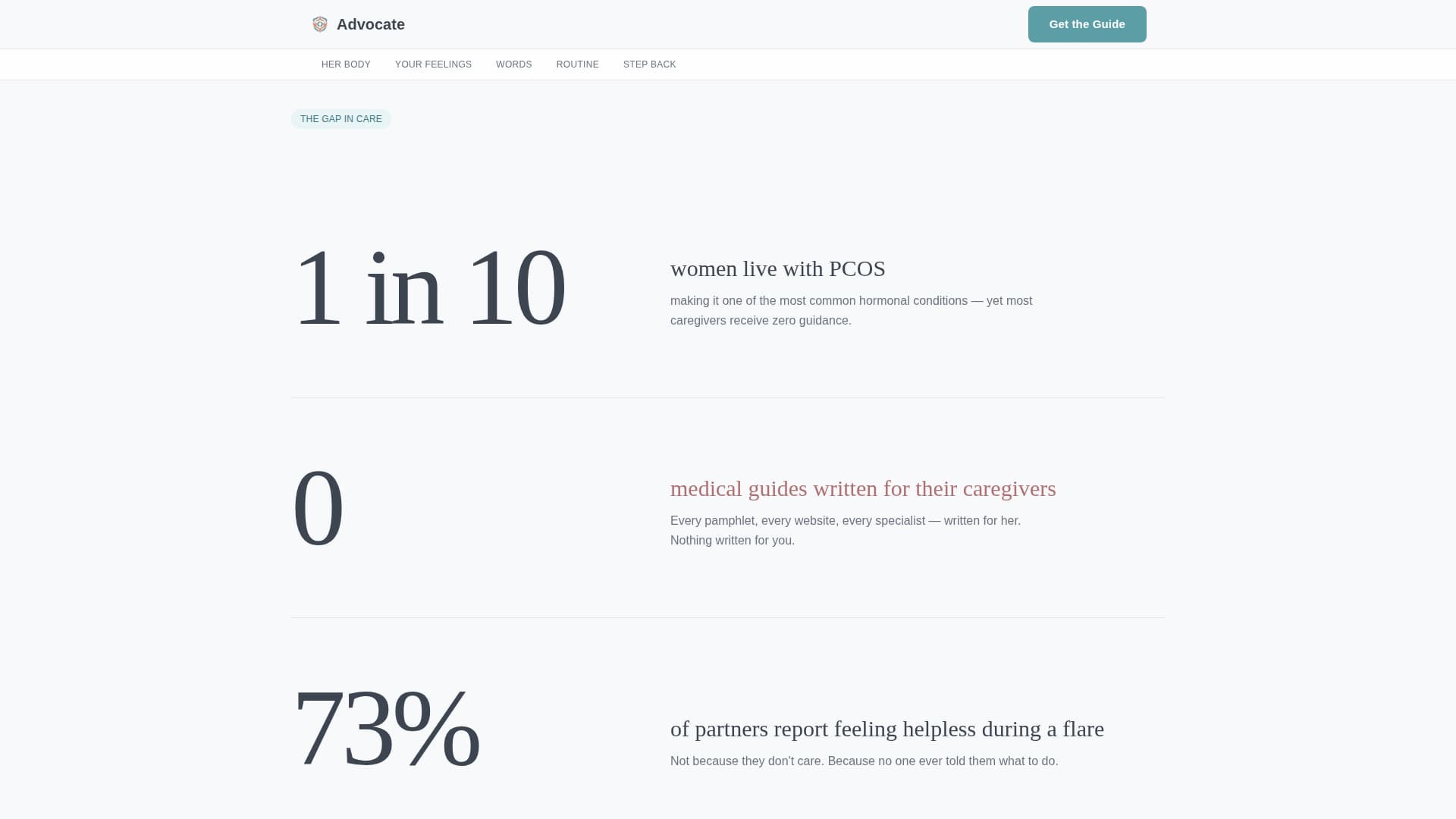 Advocate - Empowering Caregiver Landing Page Template