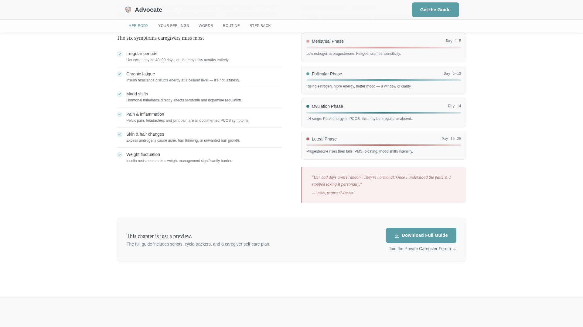 Advocate - Empowering Caregiver Landing Page Template