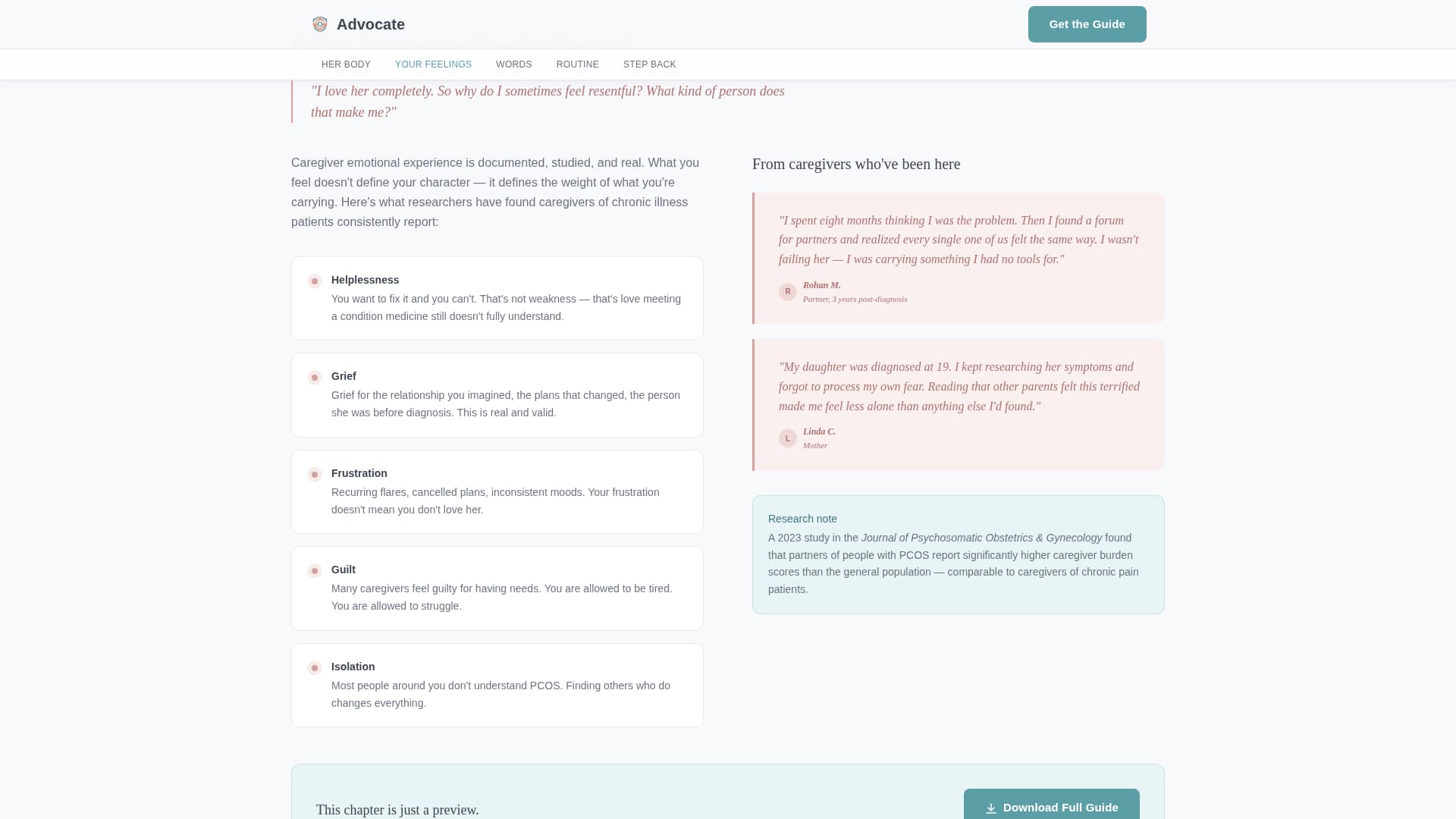 Advocate - Empowering Caregiver Landing Page Template