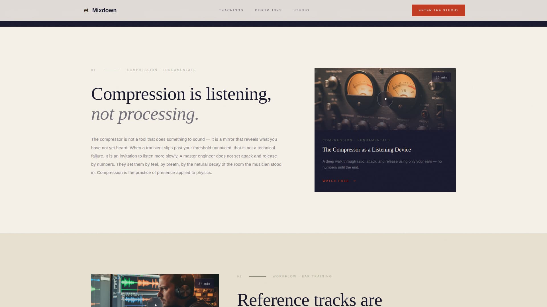 Mixdown - Masterful Music Production Landing Page Template