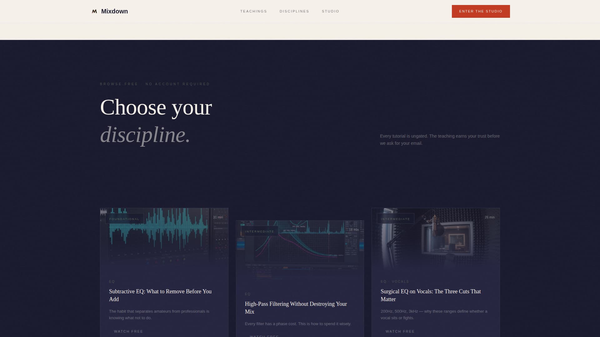 Mixdown - Masterful Music Production Landing Page Template