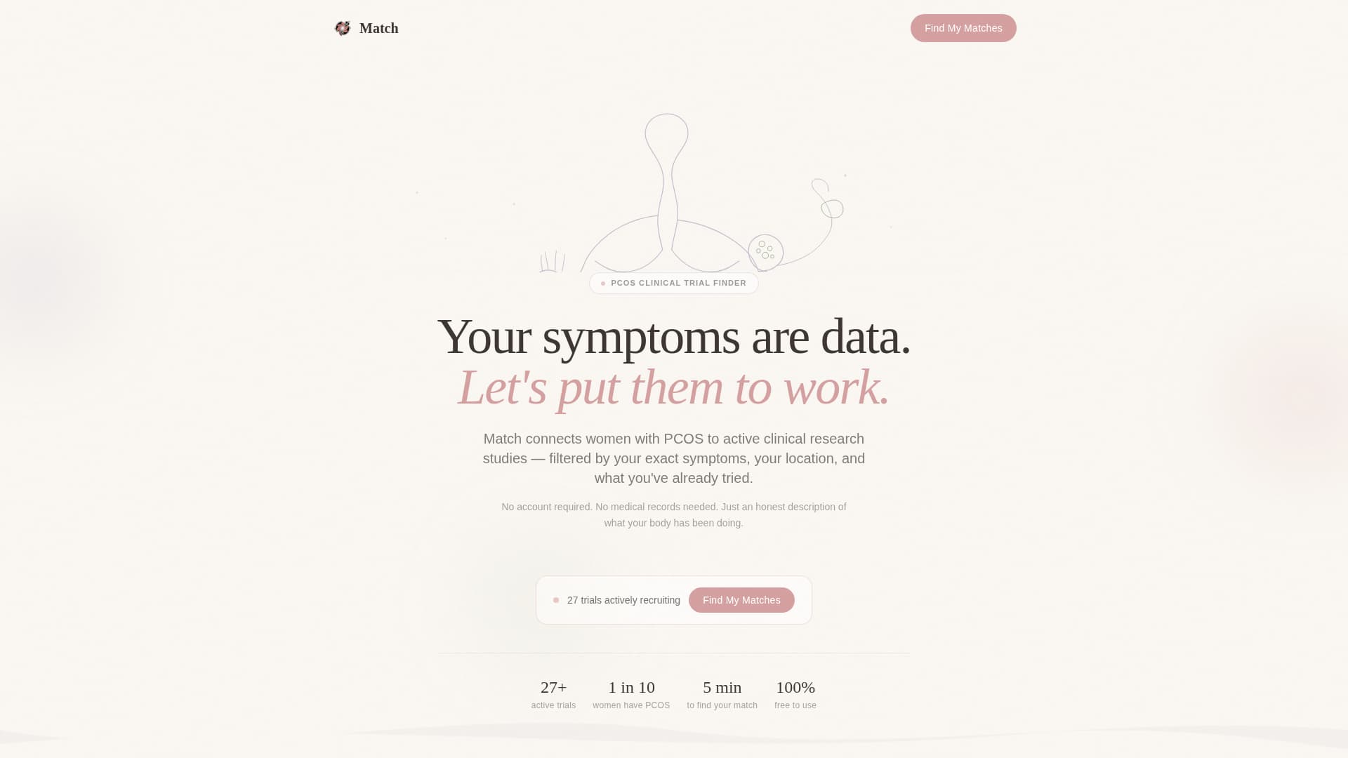 Match - Empowering PCOS Landing Page Template