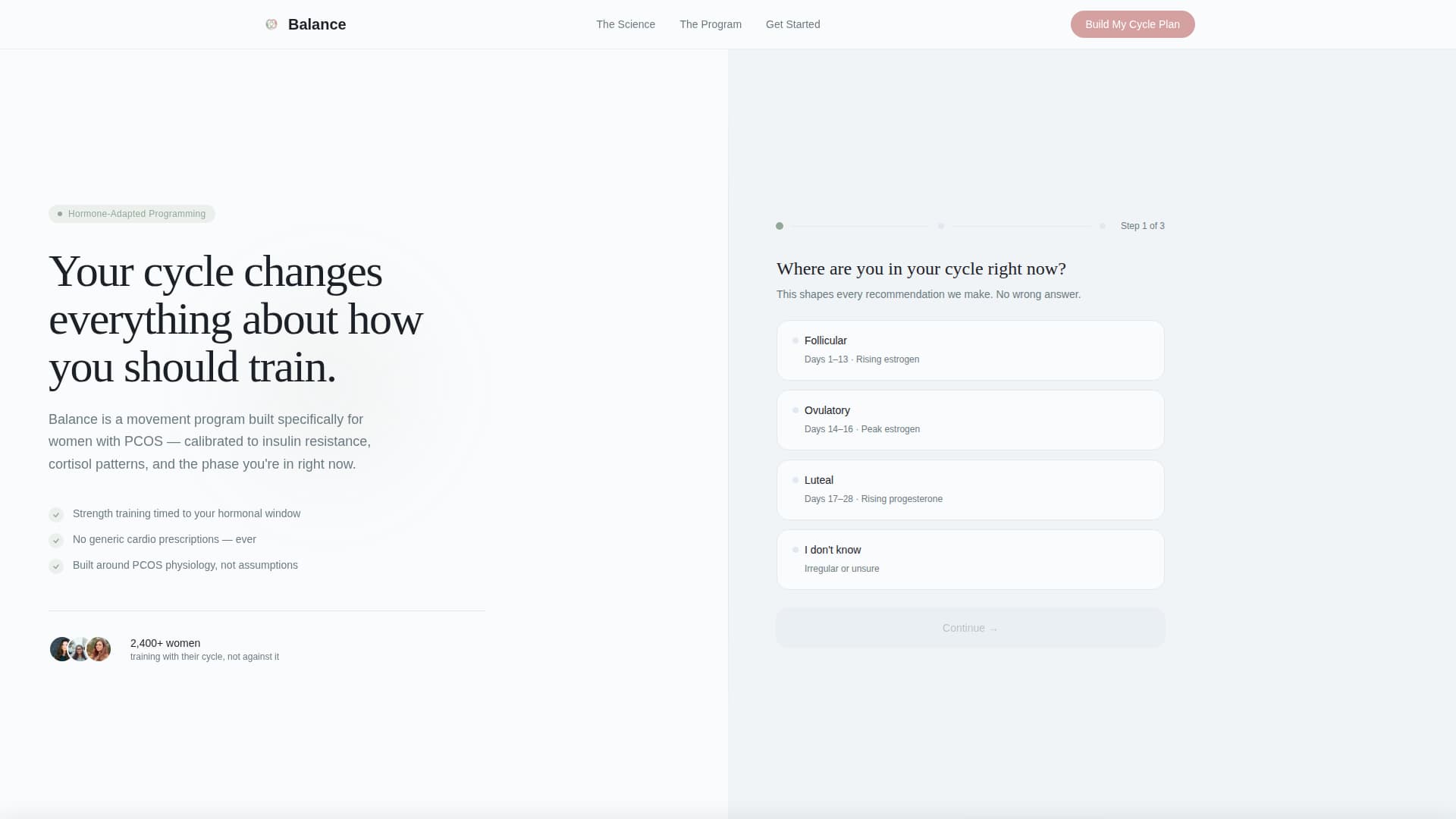 Balance - Empowering PCOS Landing Page Template