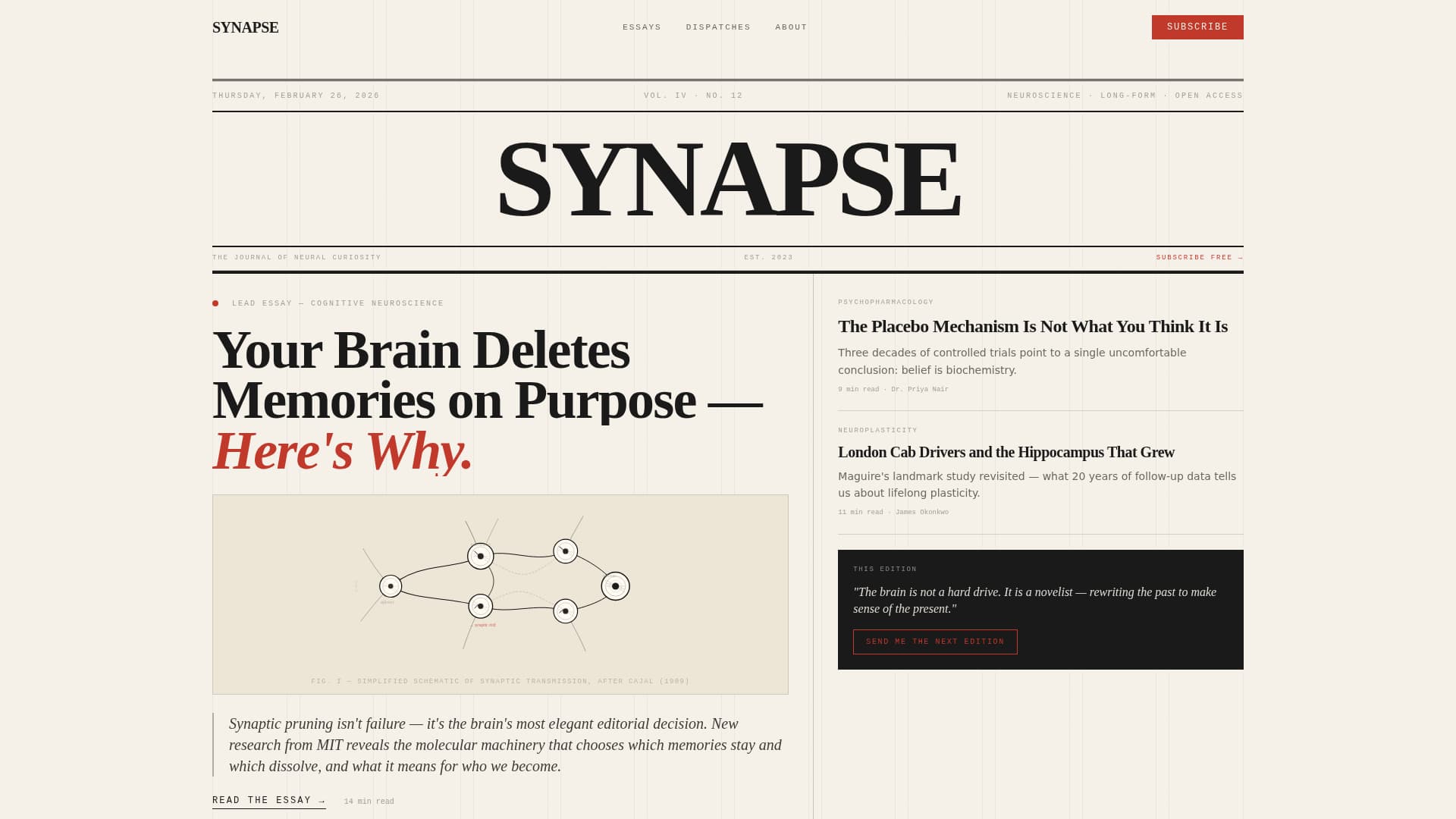 Synapse - Bold Neuroscience Landing Page Template