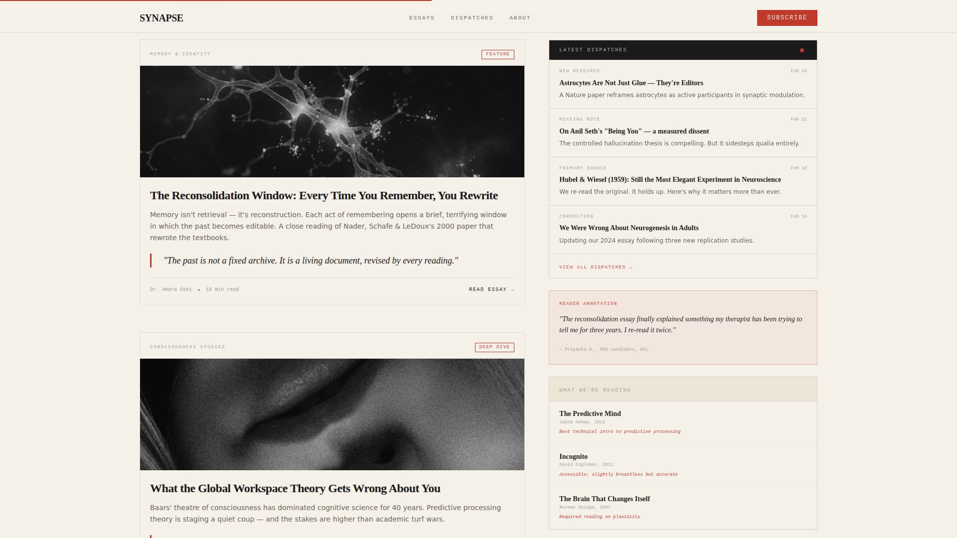 Synapse - Bold Neuroscience Landing Page Template