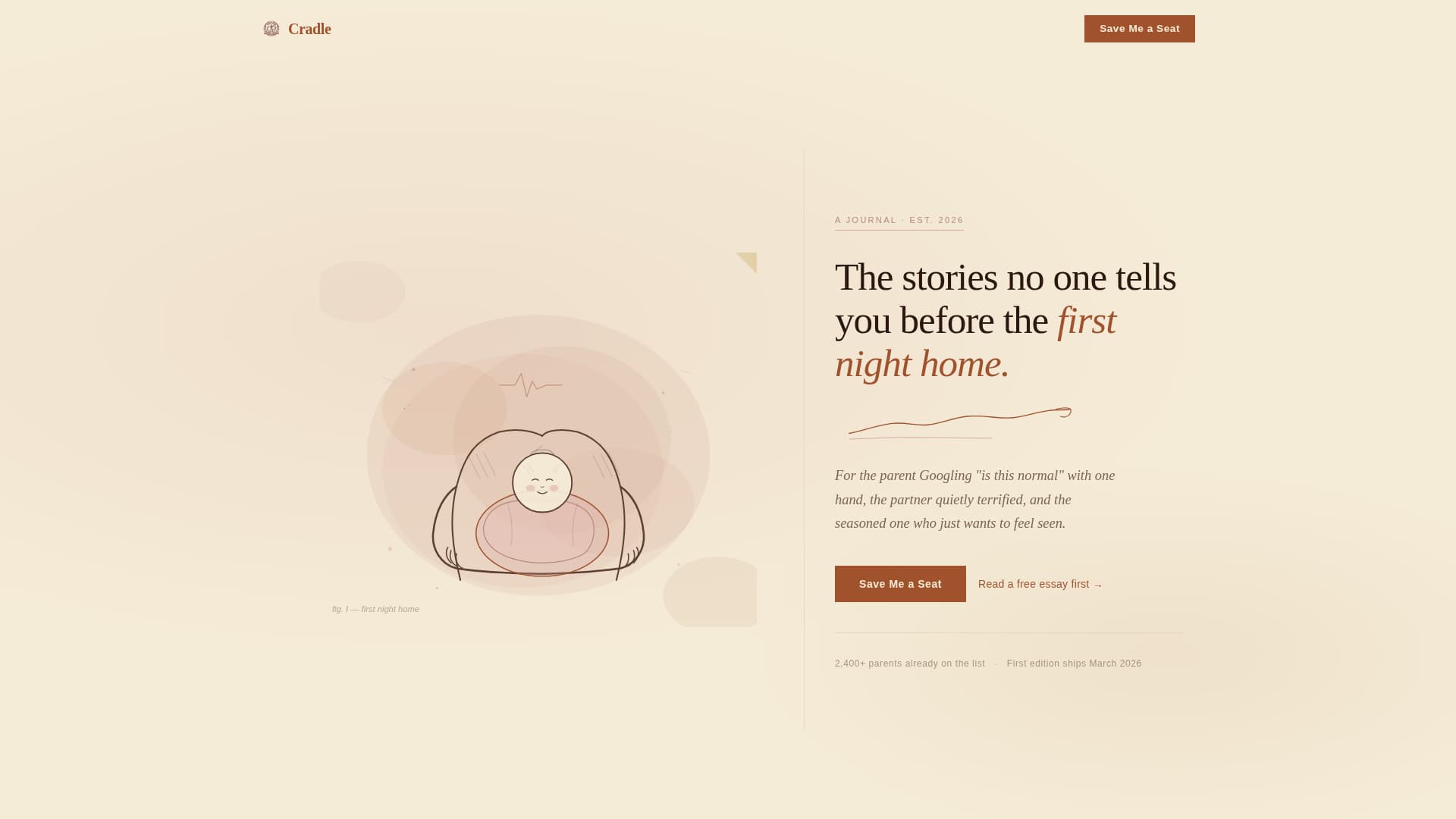 Cradle - Heartfelt Parenting Landing Page Template