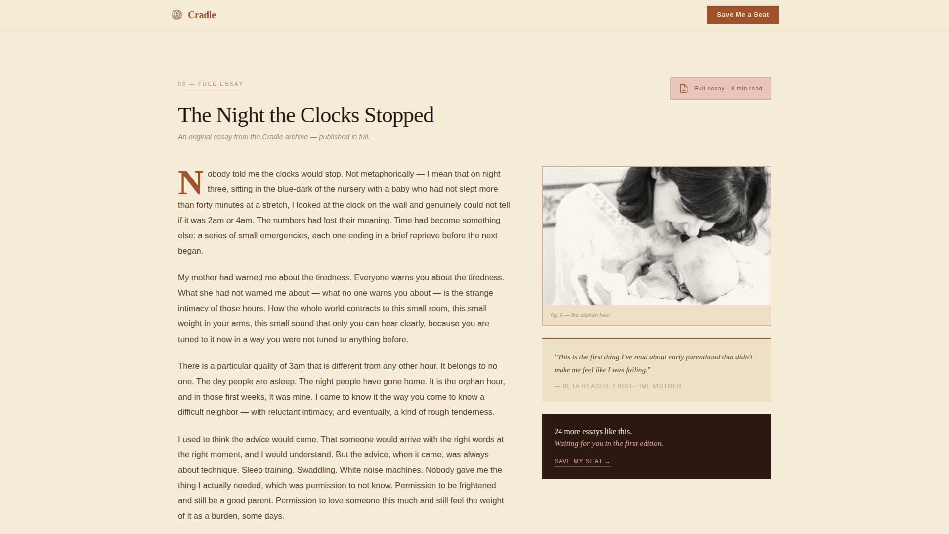 Cradle - Heartfelt Parenting Landing Page Template