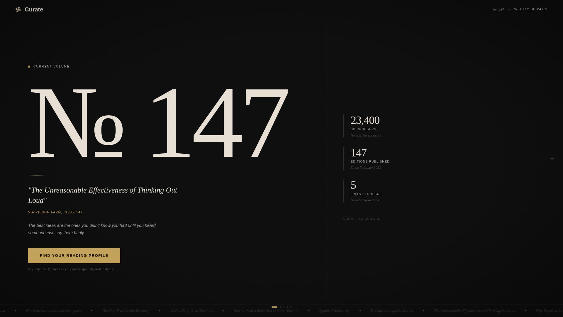 Curate - Luxe Curated Links Landing Page Template