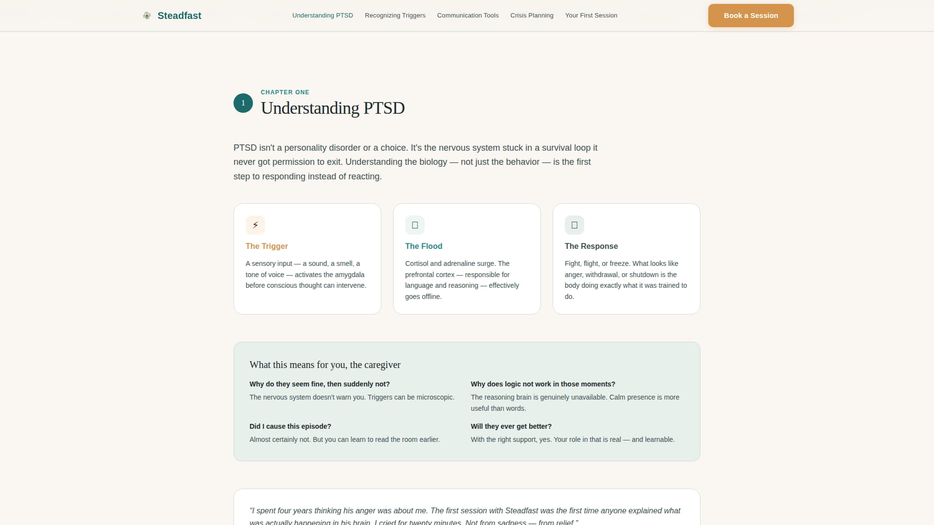 PTSD Care Booking Website Template