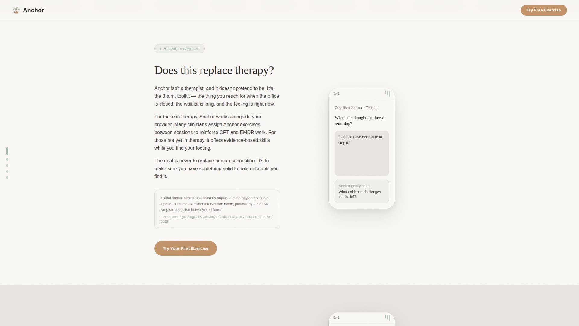 Anchor - Compassionate PTSD Landing Page Template