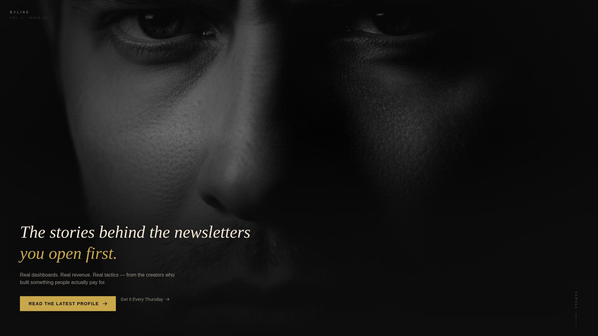 Byline - Cinematic Newsletter Landing Page Template