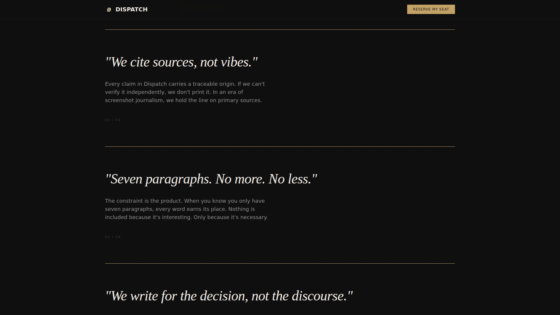 Dispatch — Expert Newsletter Landing Page Template