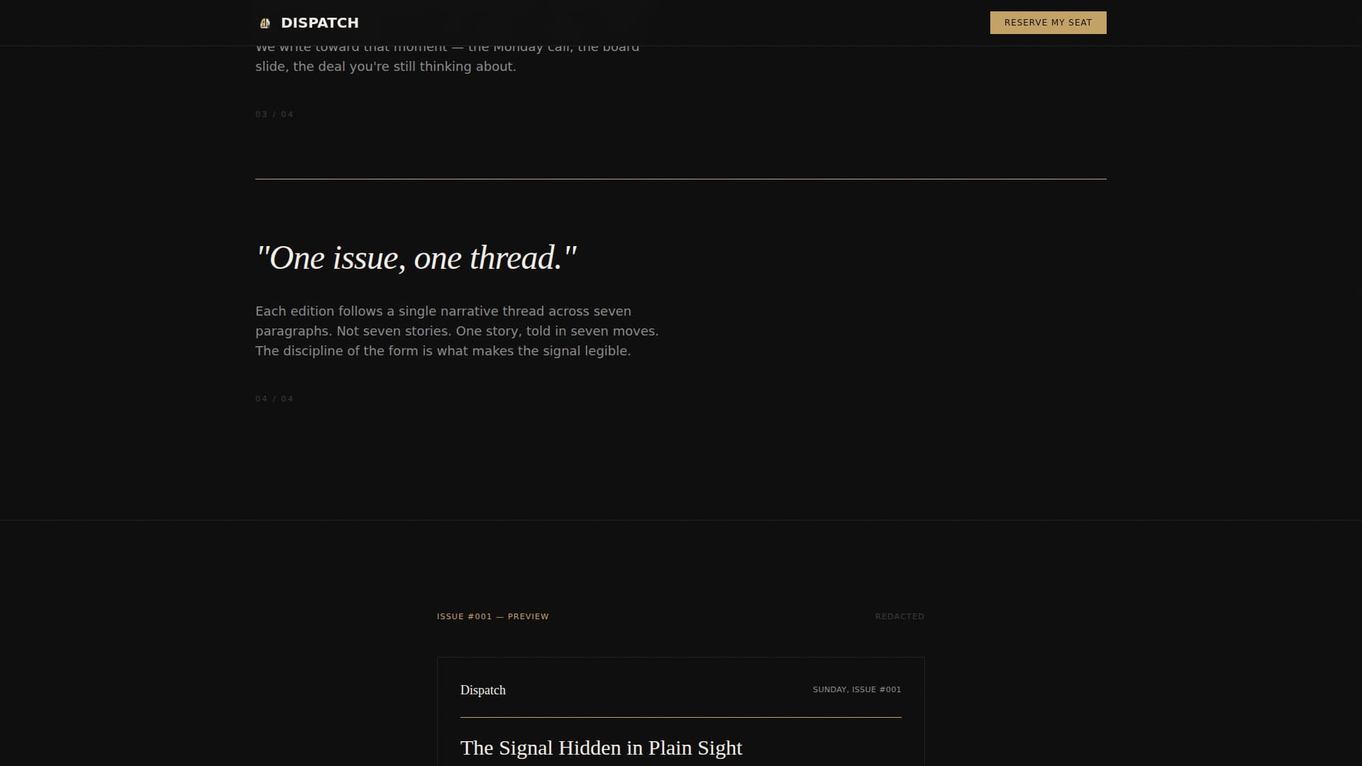 Dispatch — Expert Newsletter Landing Page Template