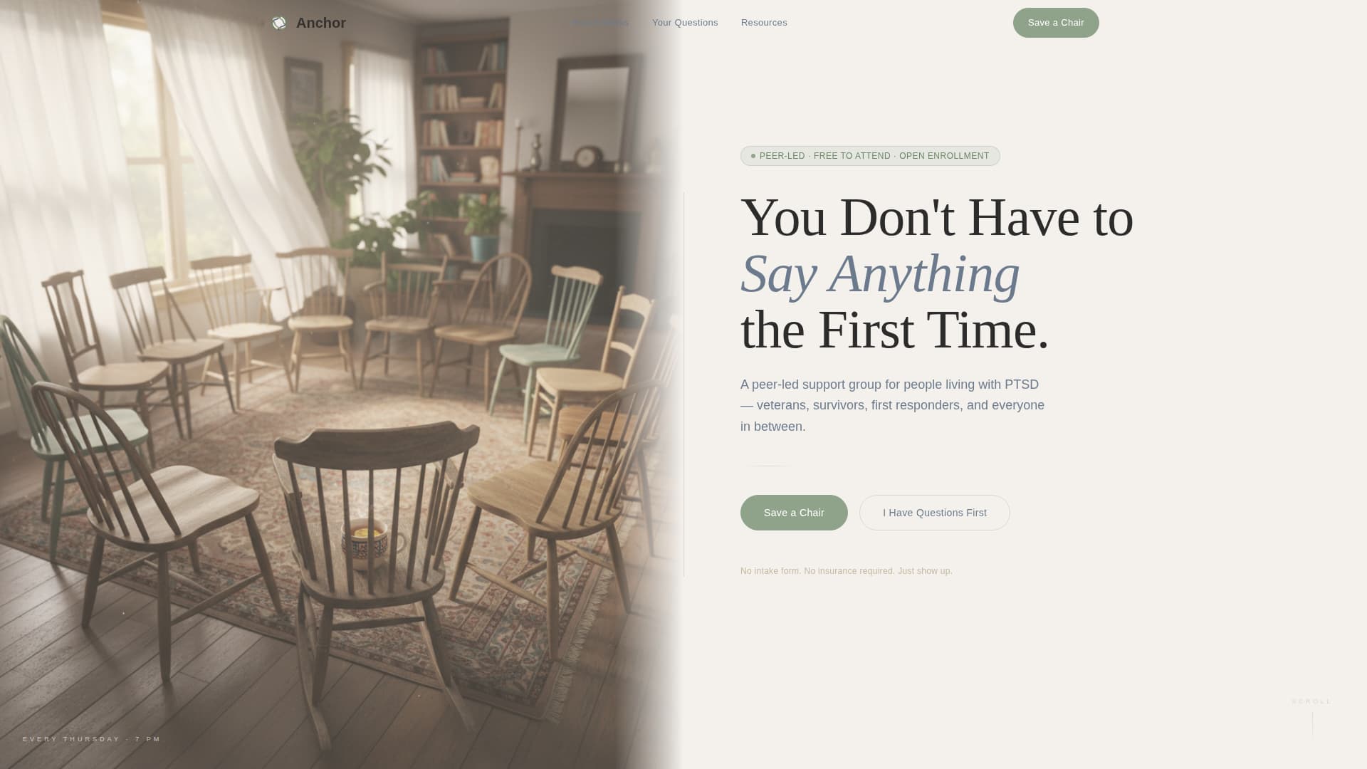Anchor - Healing PTSD Support Landing Page Template
