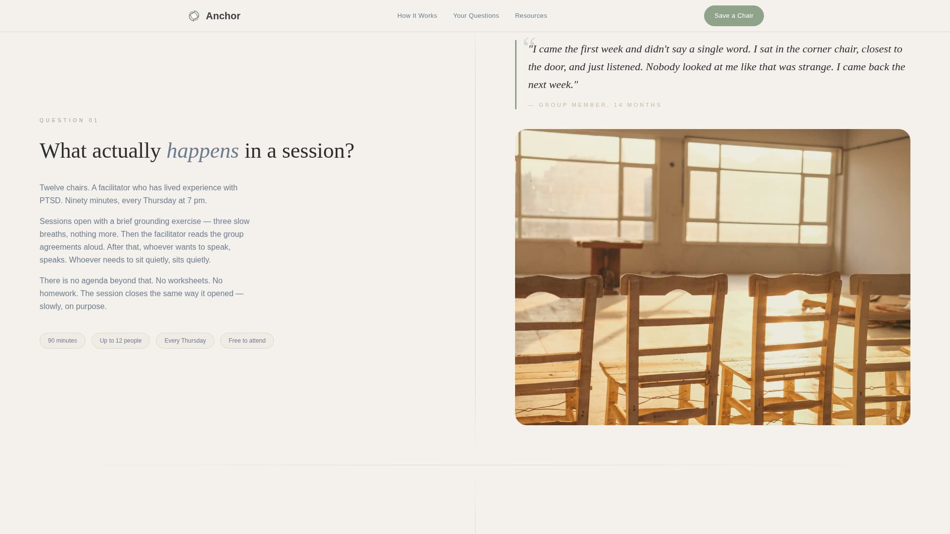 Anchor - Healing PTSD Support Landing Page Template