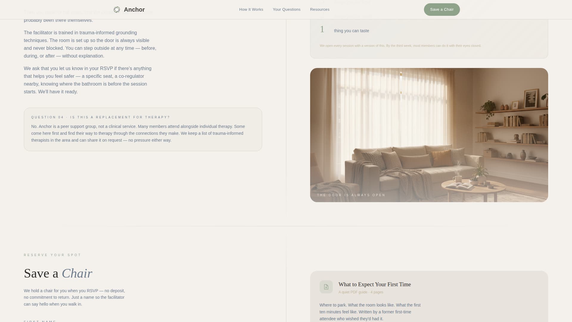 Anchor - Healing PTSD Support Landing Page Template