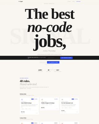 Signal - Curated No-Code Landing Page Template