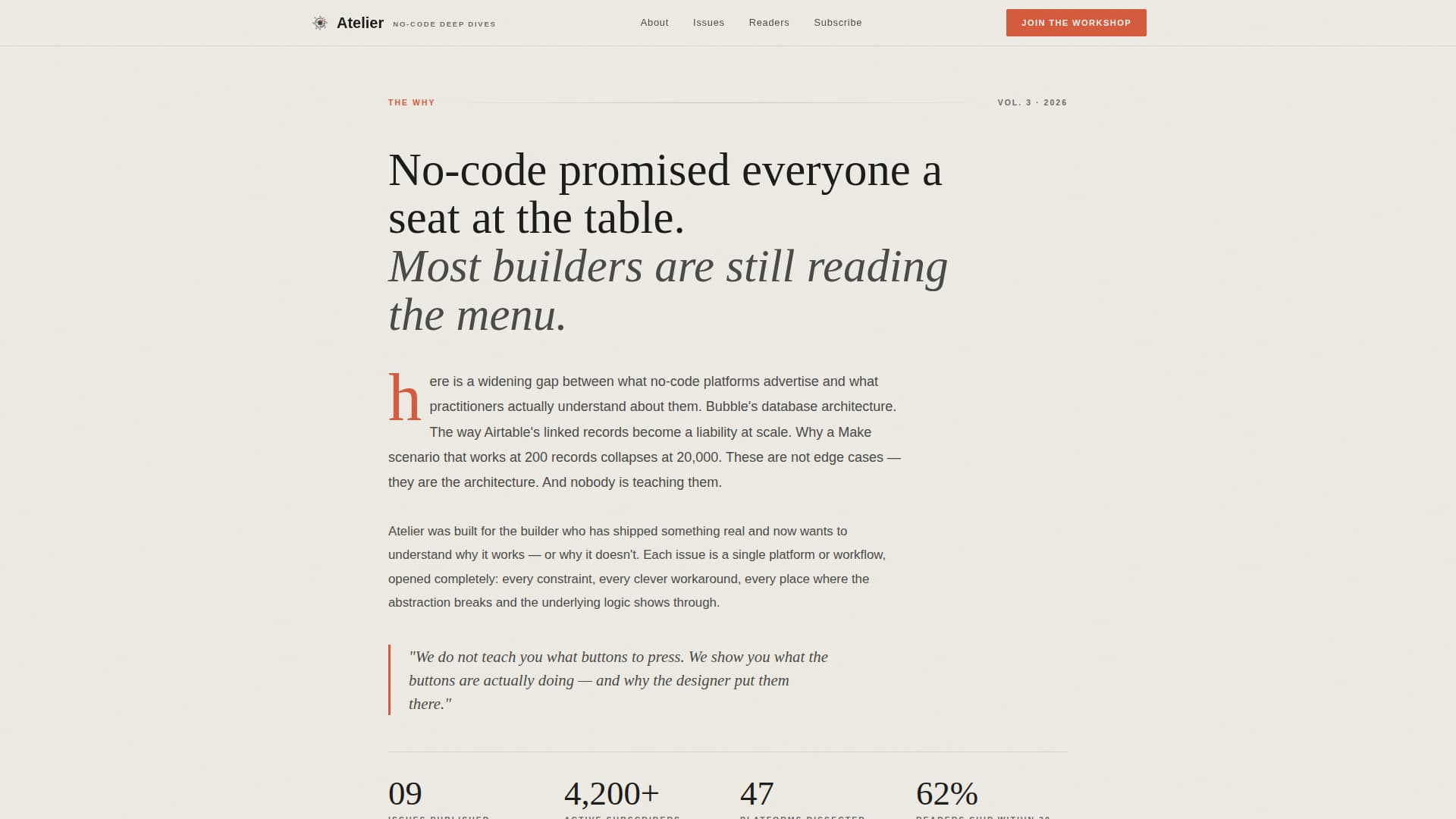 Atelier - Mindful No-Code Landing Page Template