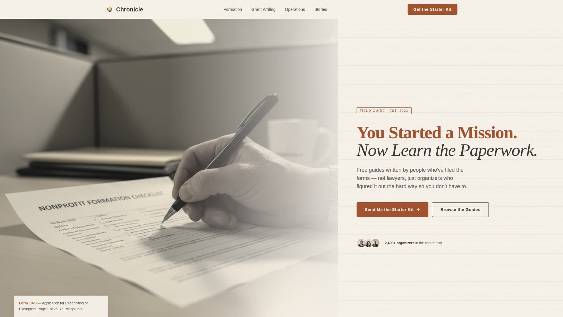 Chronicle - Trusted Nonprofit Landing Page Template