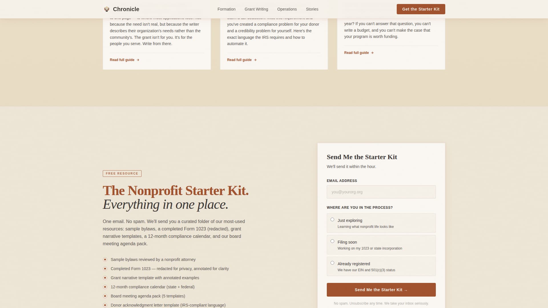 Chronicle - Trusted Nonprofit Landing Page Template
