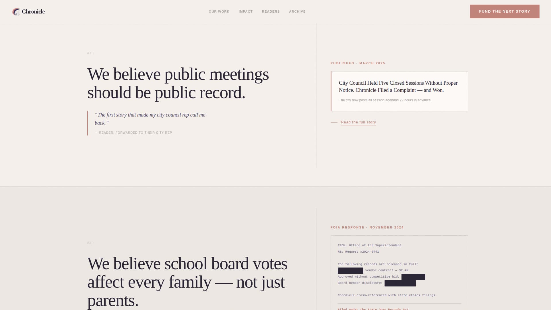 Chronicle - Trustworthy Newsroom Landing Page Template