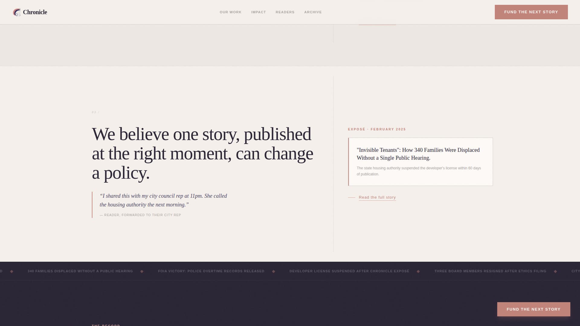 Chronicle - Trustworthy Newsroom Landing Page Template