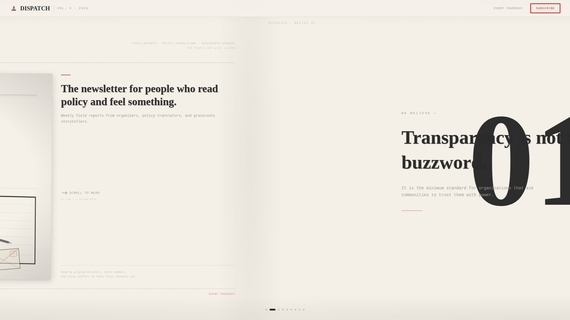 Dispatch - Compelling Nonprofit Landing Page Template