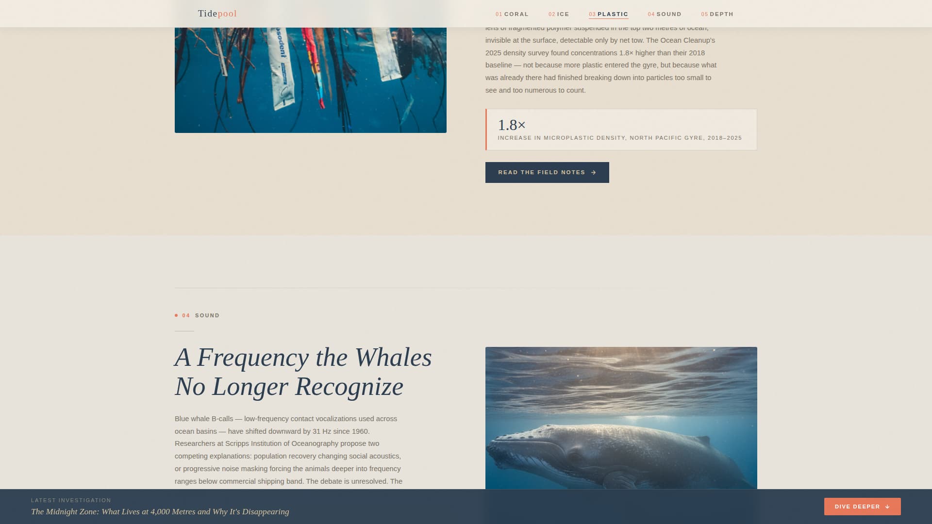 Tidepool - Immersive Conservation Landing Page Template