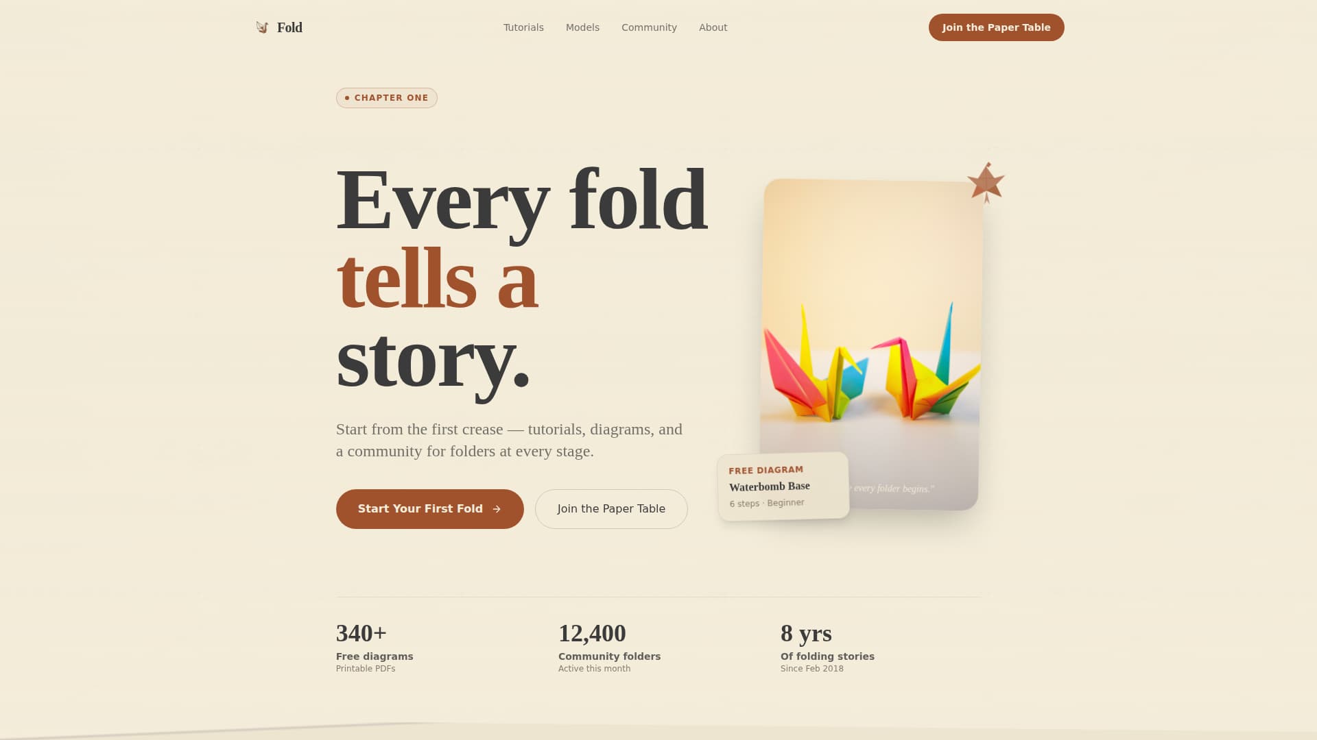 Fold - Artisan Origami Landing Page Template