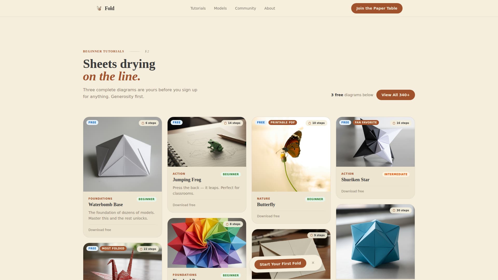 Fold - Artisan Origami Landing Page Template