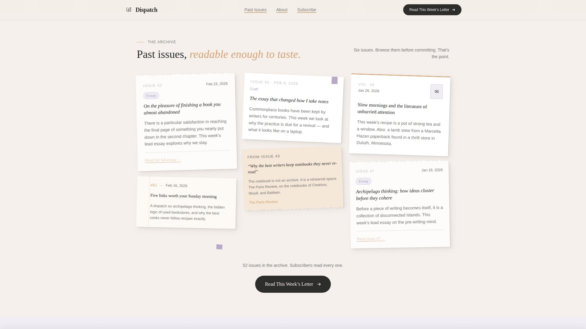 Dispatch — Premium Tech Newsletter Landing Page Template