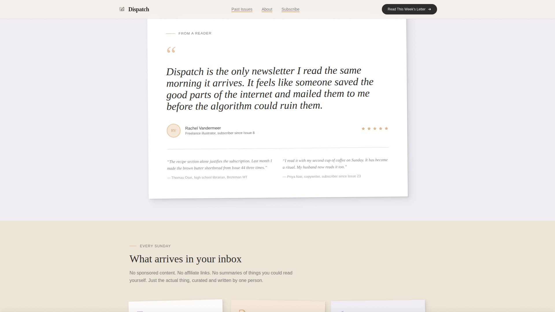 Dispatch — Premium Tech Newsletter Landing Page Template