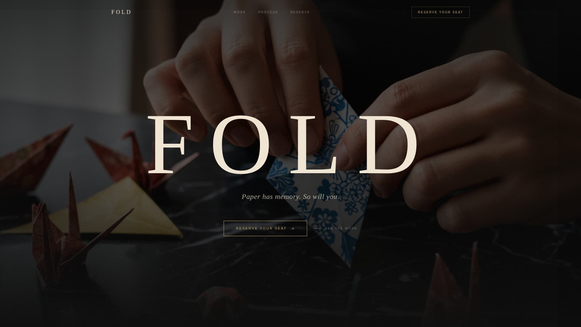 Fold — Refined Paper Craft Landing Page Template
