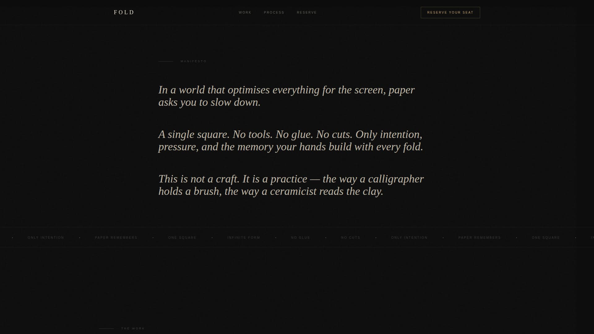 Fold — Refined Paper Craft Landing Page Template
