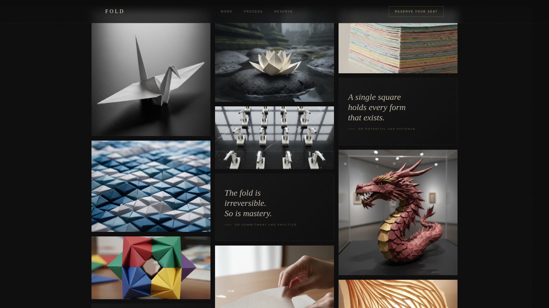 Fold — Refined Paper Craft Landing Page Template