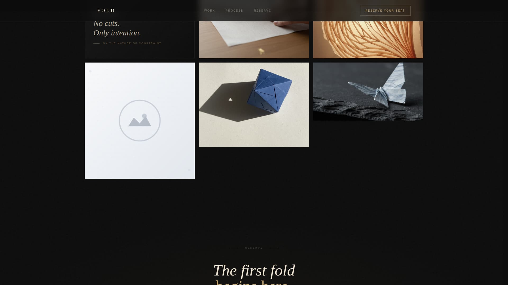 Fold — Refined Paper Craft Landing Page Template