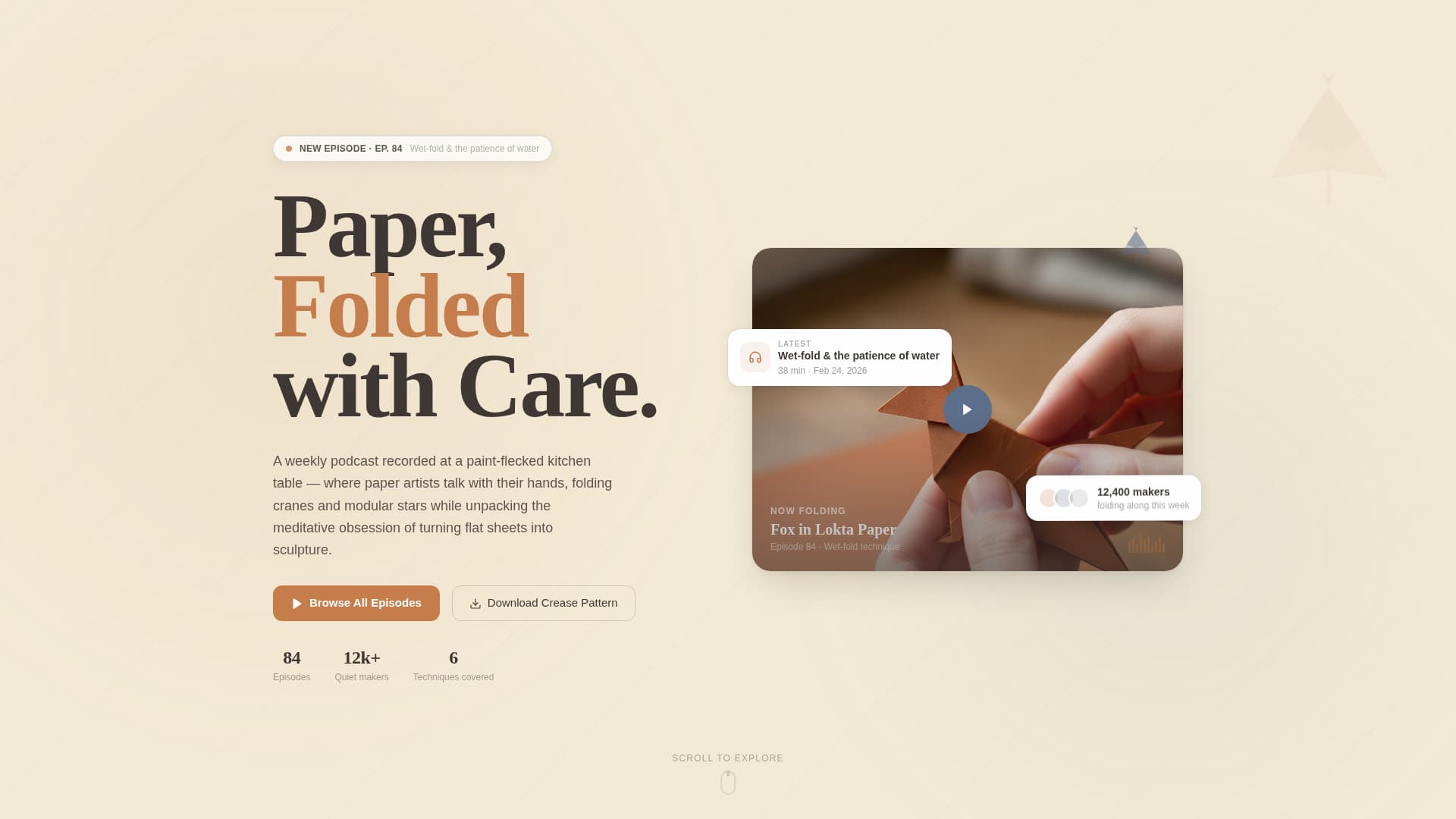 Fold — Handcrafted Paper Folding Landing Page Template