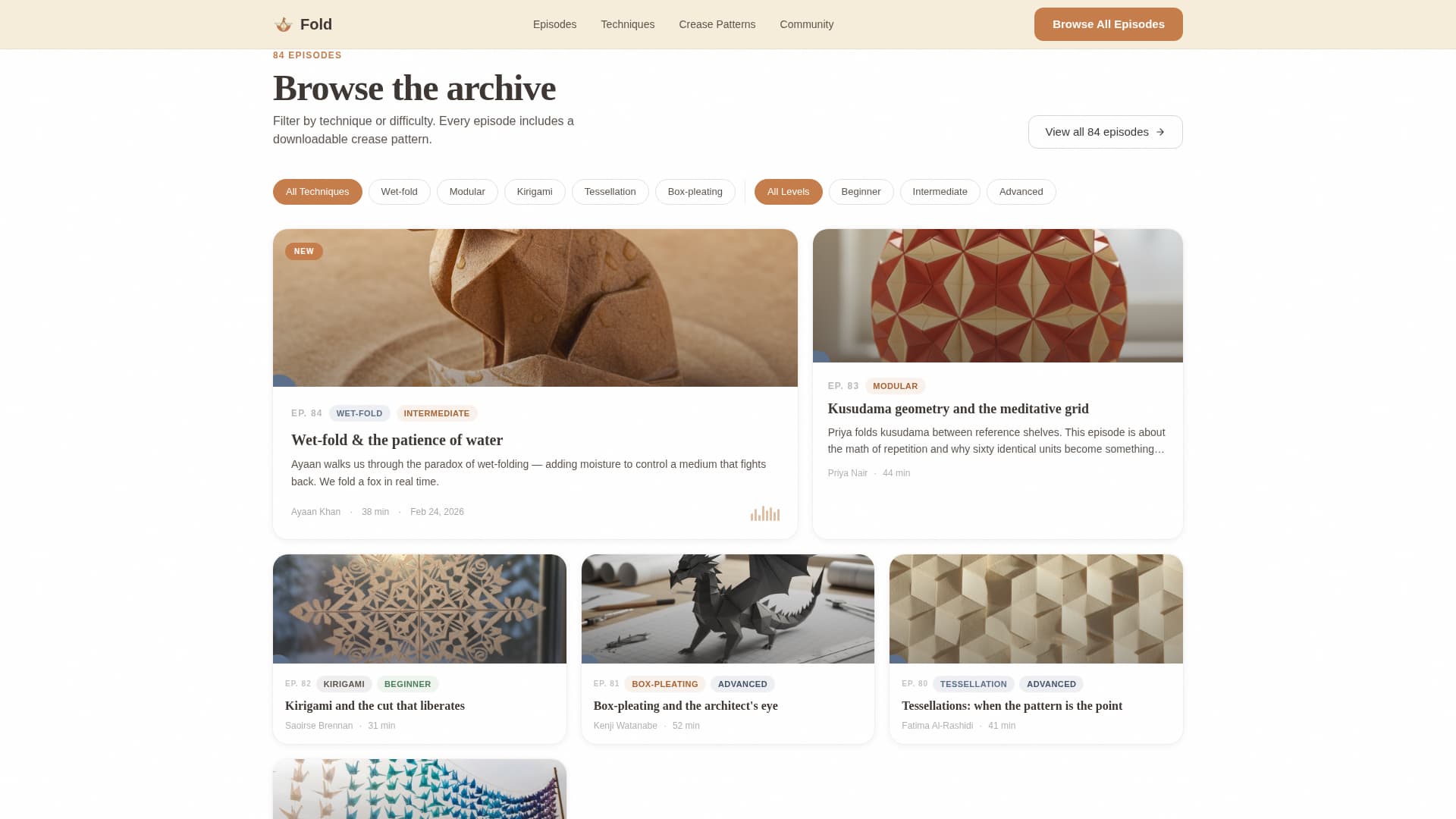 Fold — Handcrafted Paper Folding Landing Page Template