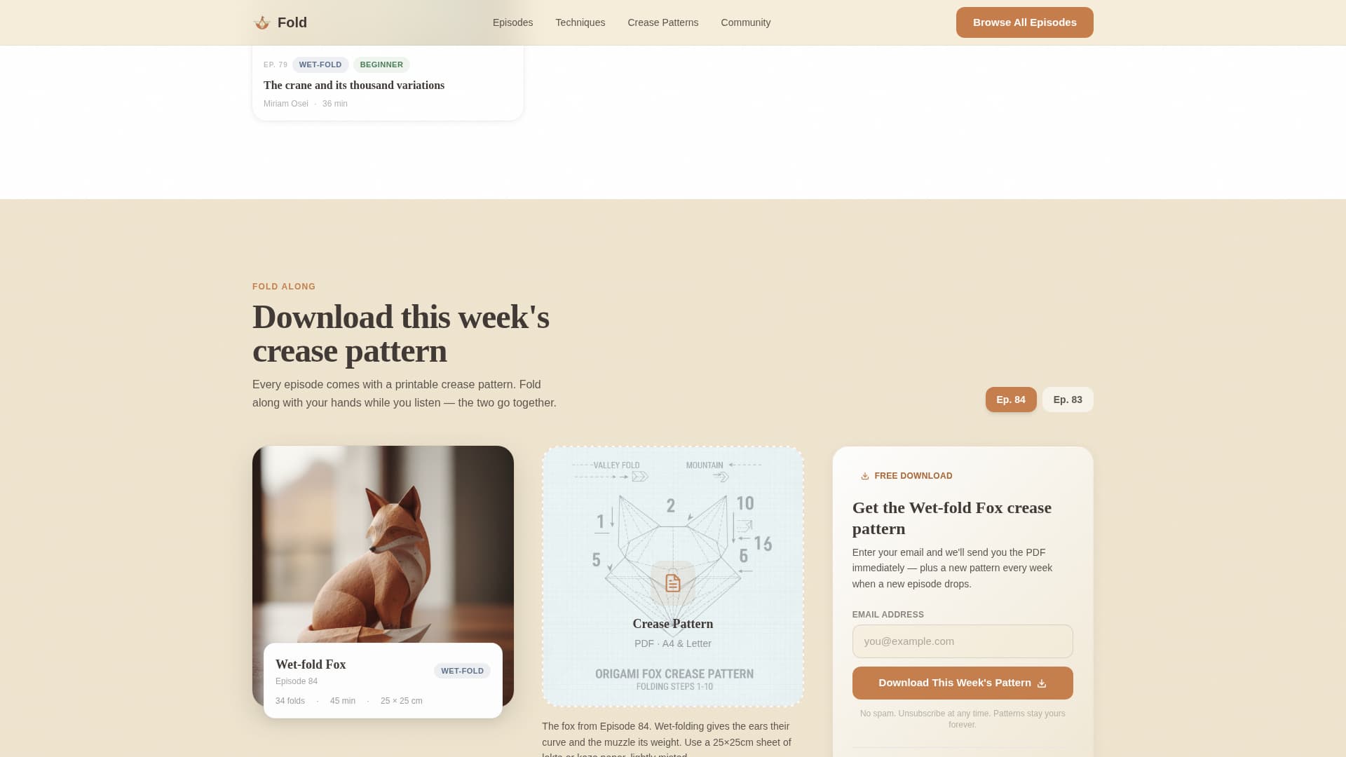 Fold — Handcrafted Paper Folding Landing Page Template