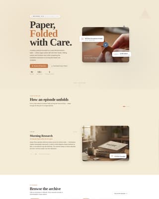 Fold — Handcrafted Paper Folding Landing Page Template