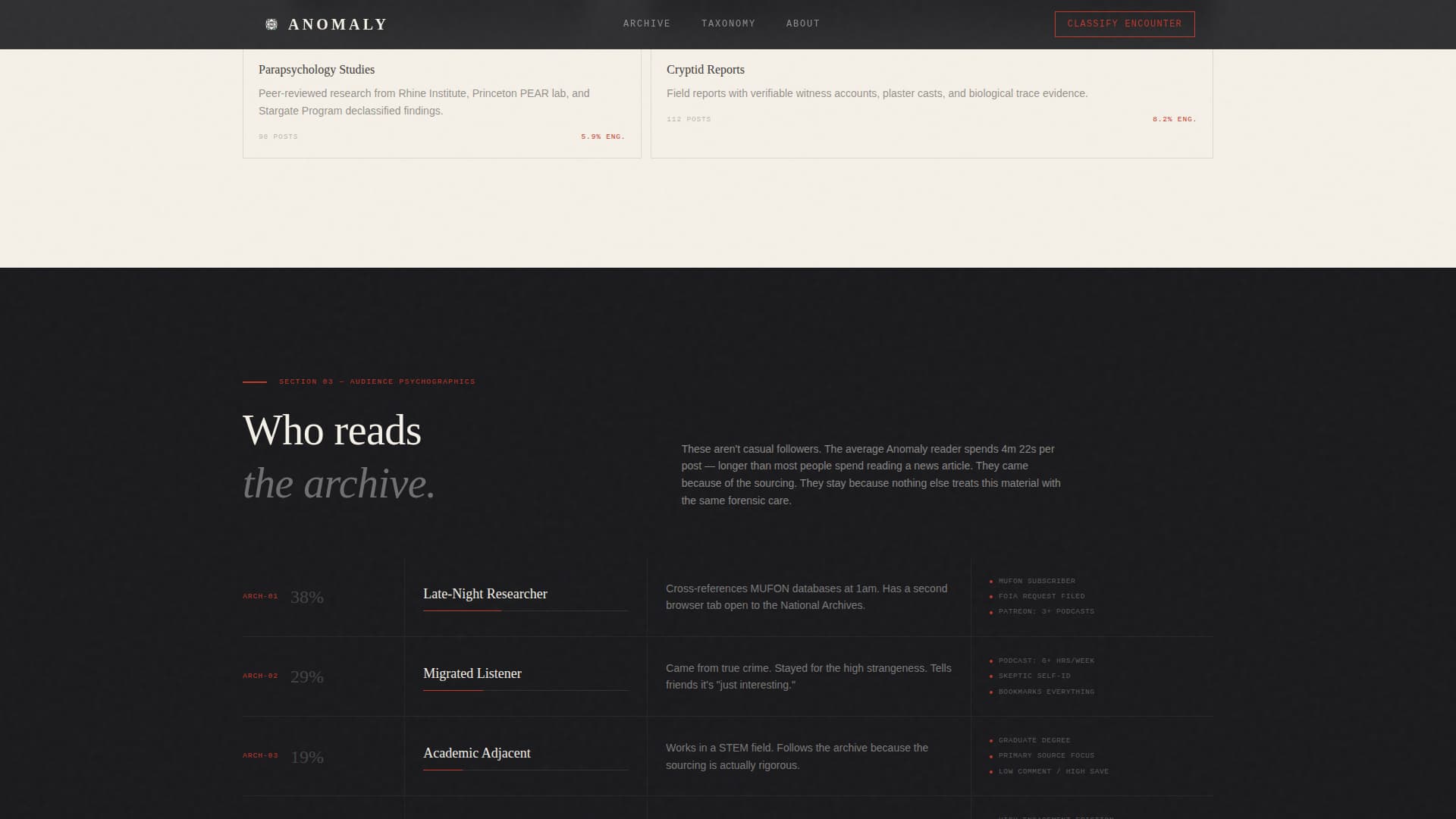 Anomaly - Compelling Paranormal Landing Page Template