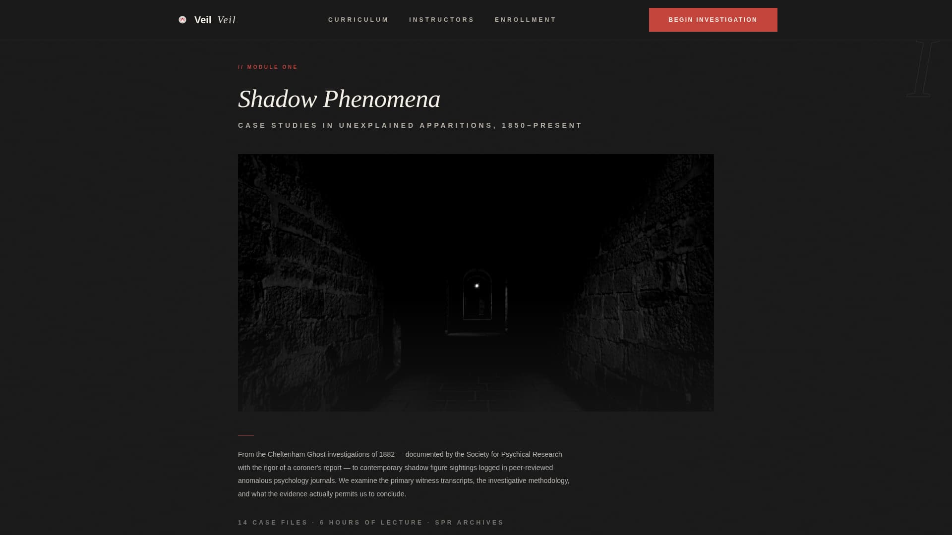 Veil - Enigmatic Paranormal Landing Page Template