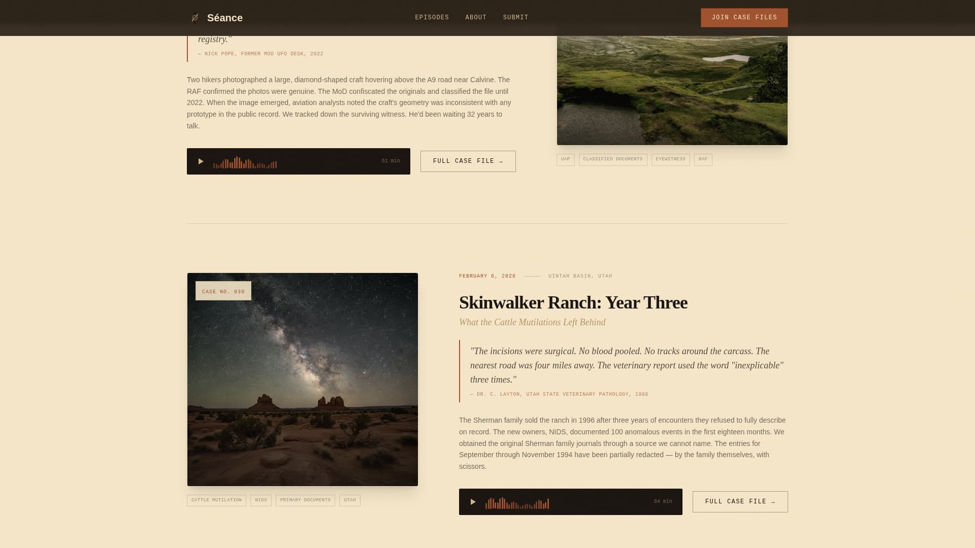 Sance - Haunting Podcast Landing Page Template