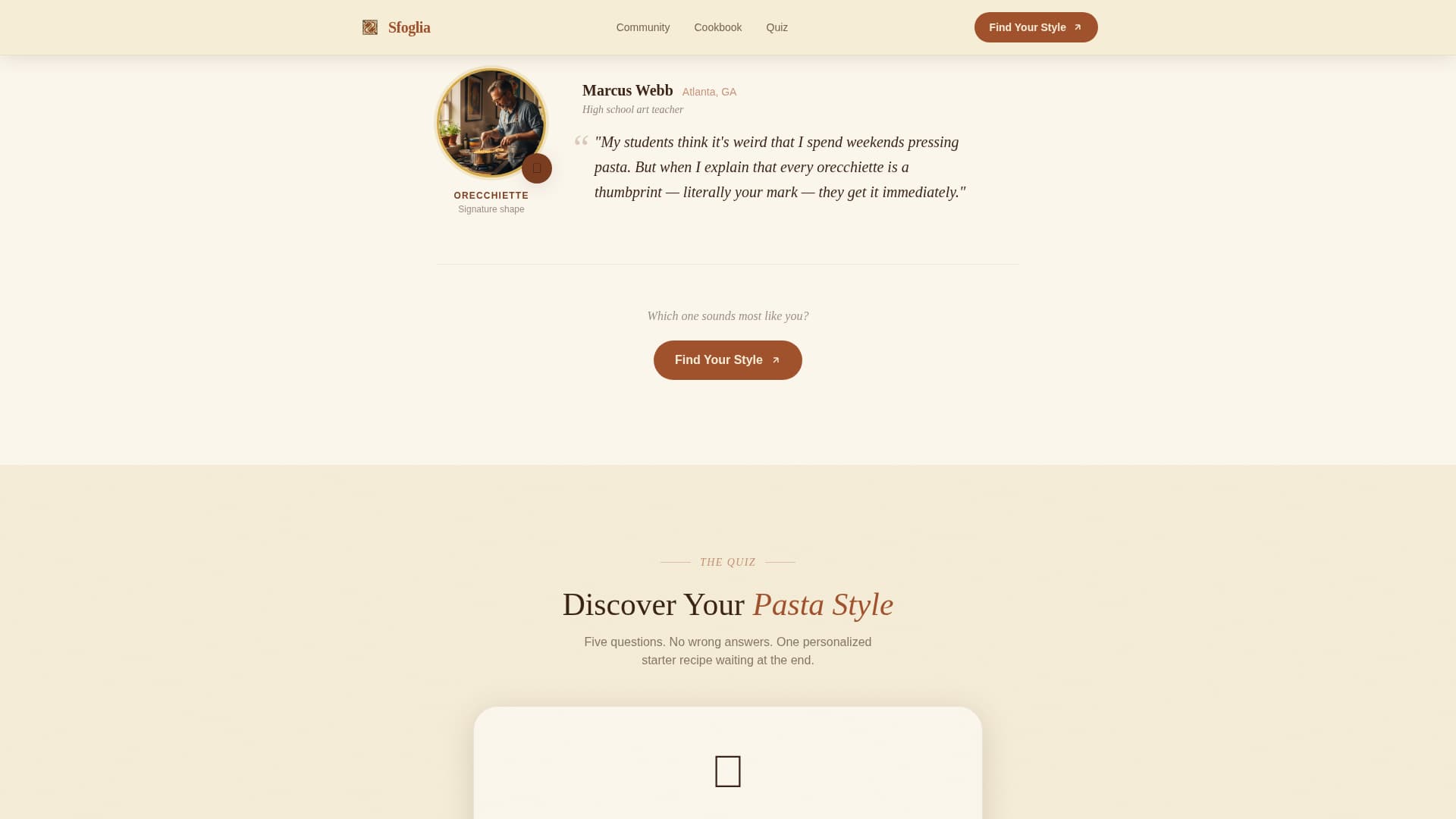 Sfoglia - Artisan Pasta Landing Page Template