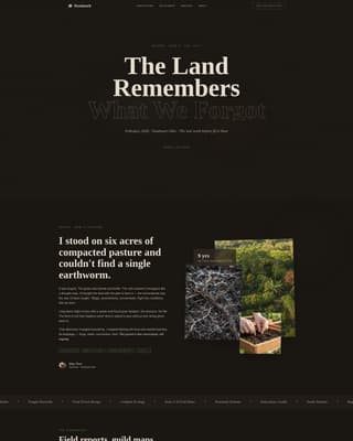 Rootwork - Cinematic Permaculture Landing Page Template