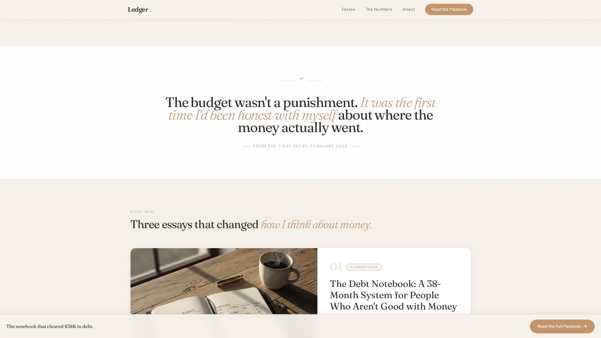 Ledger - Honest Personalfinance Landing Page Template