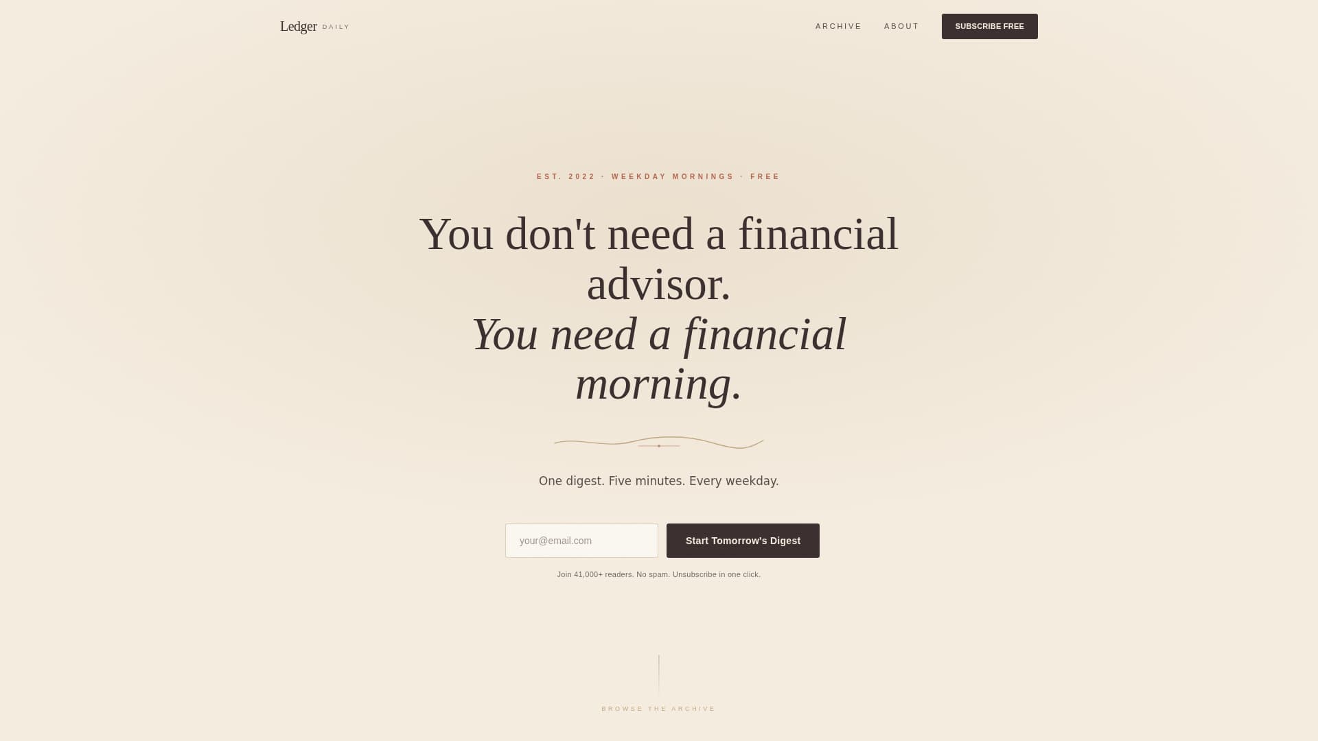 Ledger - Artisan Finance Landing Page Template