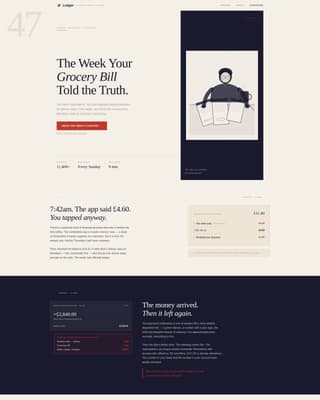 Ledger - Editorial Finance Landing Page Template