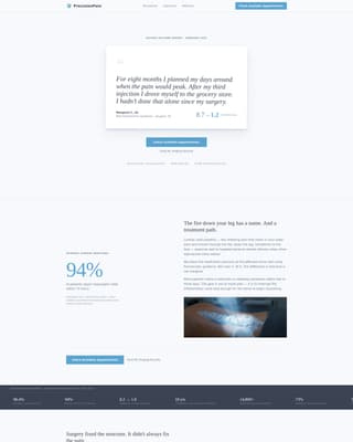 Pain Management Specialist Website Template with Patient Testimonials
