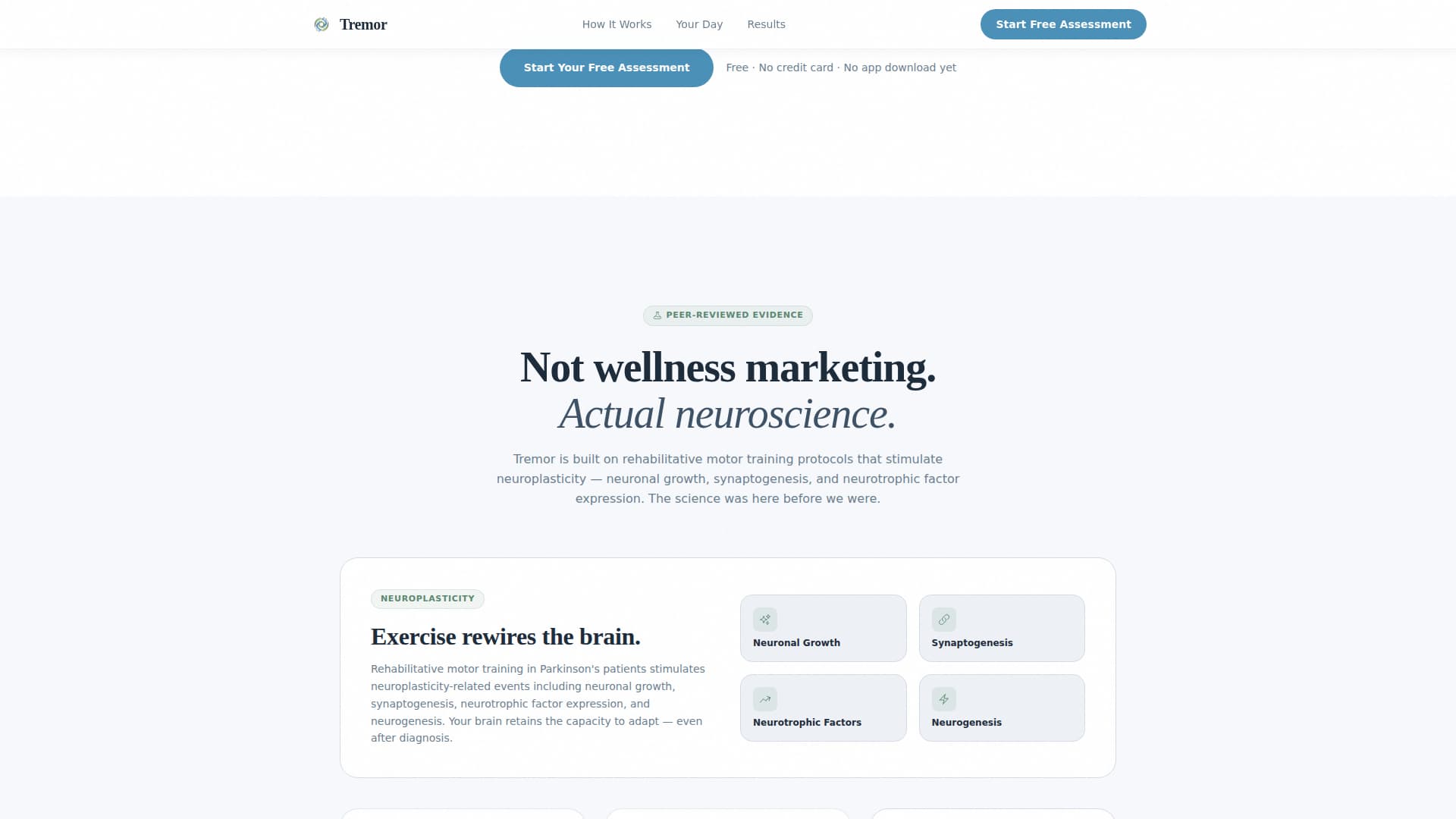 Tremor - Compassionate Parkinson's Landing Page Template